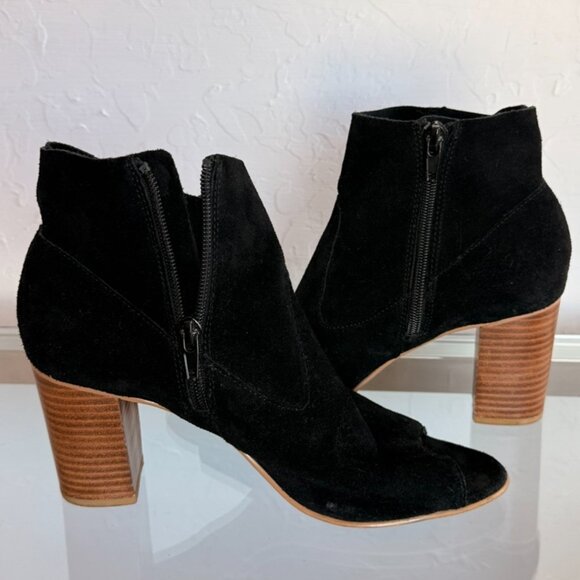 Steve Madden Black Peep-Toe Booties – Size 8M - Picture 4 of 7